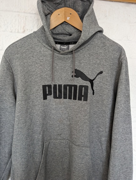 Puma Spellout Hoodie - Size L - Grey - Cotton - P2P 23" - Picture 5 of 8